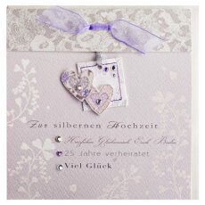 Glückwunschkarte Silberhochzeit 25. Hochzeitstag handmade...