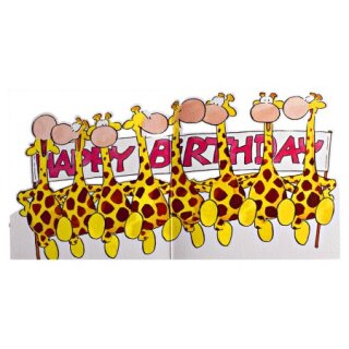 Birthday Card Giraffe Dance Time to Party