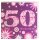 Geburtstagskarte zum 50. Geburtstag lila pink