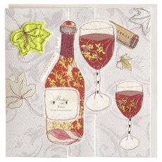 Geburtstagskarte handmade Rotwein