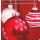 Weihnachtskarte Ein schönes Weihnachtsfest Rot-weiße Christbaumkugeln