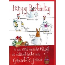 Witzige A4 Maxi Geburtstagskarte Paradiesvogel