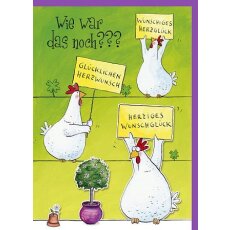 Lustige Maxi A4 Glückwunschkarte Hühner