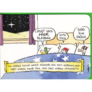 Witzige Weihnachtskarte die sechs Weisen aus dem Morgenland