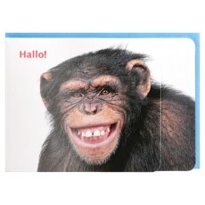Fotogrußkarte Hallo witziger Affe A6