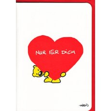 Grußkarte Liebe Bärchen mit Herz nur für...
