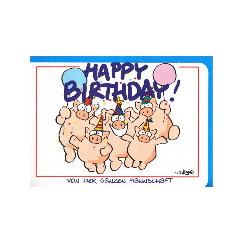 Geburtstagskarte Happy Birthday von der ganzen Mannschaft A6