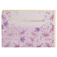 Glückwunschkarte Blumen violett mit...