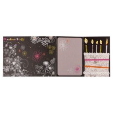 Geburtstagskarte schwarz bunt Geburtstagstorte A6