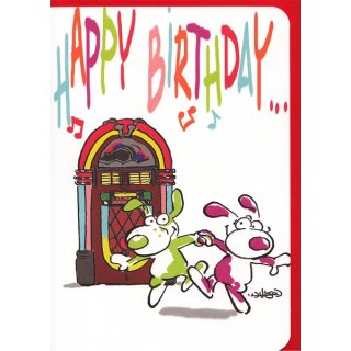 Geburtstagskarte Happy Birthday Funny Dancing Dogs Jukebox A6