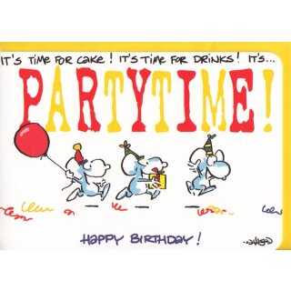 Geburtstagskarte Birthday Partytime Cake Drinks ... A6