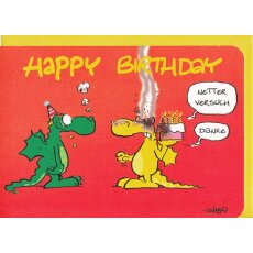 Geburtstagskarte witzig Happy Birthday Drachenwitz A6