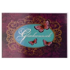 Glückwunschkarte nostalgisch mit Schmetterlingen A6