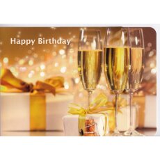 Geburtstagskarte Happy Birthday Festlich Sekt A6