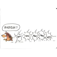 Geburtstagskarte Happy Burstday Witziger Igel A6