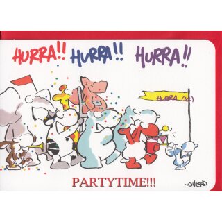 Geburtstagskarte witzig Tiere Hurra Partytime A6