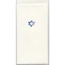 Jüdische Grußkarte Davidstern blau auf Büttenpapier Din lang
