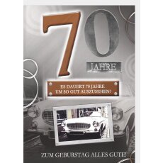 A4 XXL Geburtstagskarte Herren zum 70. Geburtstag:...
