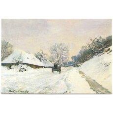 Kunstkarte Claude Monet: Der Einspänner - Winterlandschaft