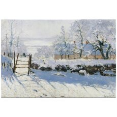 Kunstkarte Claude Monet: Winterlandschaft mit Elster