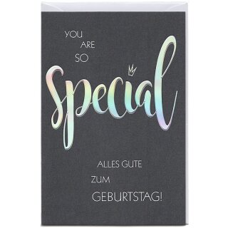 Geburtstagskarte Schrift anthrazit silber You are so special