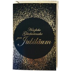 Jubiläumskarte Schrift black and gold