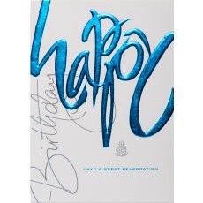 Geburtstagskarte Schrift Happy Birthday Kalligraphie
