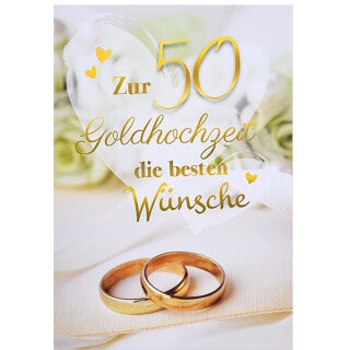 A4 XXL Glückwunschkarte zur Goldenen Hochzeit