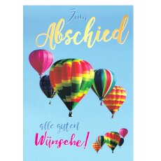 A4 XXL Abschiedskarte Alle guten Wünsche Heissluftballons