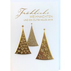 Weihnachtskarten 5er Pack Fröhliche Weihnachten goldenene...
