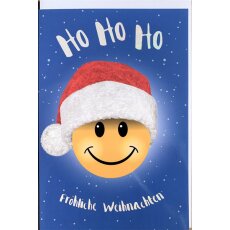 Weihnachtskarte Fröhliche Weihnachten Smiley mit...