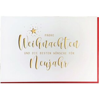 Weihnachtskarte weiß gold Die besten Wünsche