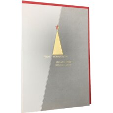 Weihnachtskarte Viel Erfolg im neuen Jahr grau gold