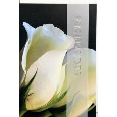 Trauerkarte Herzliche Anteilnahme weiße Rosen