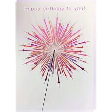 A4 XXL Geburtstagskarte international lila Wunderkerze