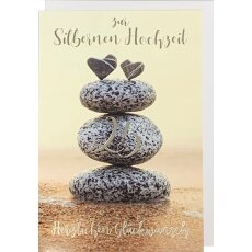 Glückwunschkarte zur Silbernen Hochzeit Steinturm