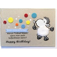 Geburtstagskarte handgefertigt - Seifenblasen - Sheepworld