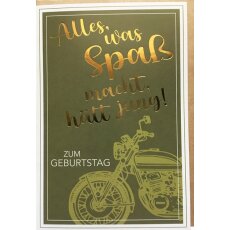 Geburtstagskarte Biker oliv