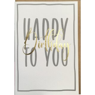 Geburtstagskarte international grau gold