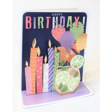 Mini Pop-Up 3D-Karte zum Geburtstag - Cocktails
