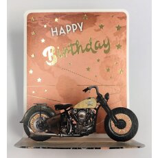 Mini Pop-Up 3D-Karte zum Geburtstag - Motorrad