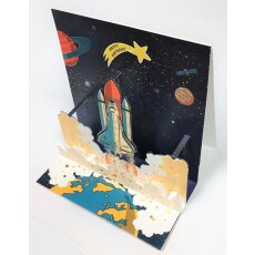 Pop-Up 3D-Karte zum Geburtstag - Rakete