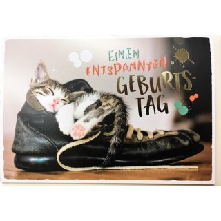 Geburtstagskarte Entspannter Geburtstag Katze