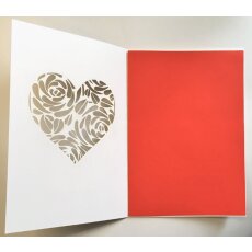 Din A5 große Hochzeitskarte mit Rosenstanzung