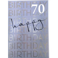 A4 XXL Geburtstagskarte zum 70. blau grau edel international