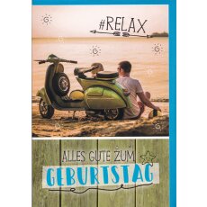Geburtstagskarte Relax Motorroller
