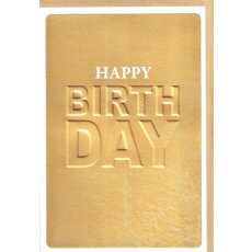 Geburtstagskarte Schrift gold mit Relief