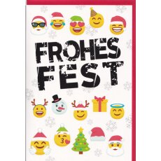 Weihnachtskarte Frohes Fest mit lustigen Emojis