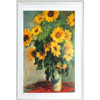 Kunstkarte Monet: Sonnenblumen-Strauß - mit Passepartout