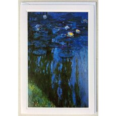 Kunstkarte Monet Seerosen blau